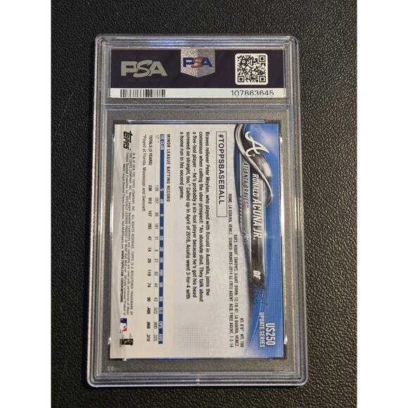 2018 Topps Update #US250 Ronald Acuna Jr. PSA 8 - Picture 2 of 2